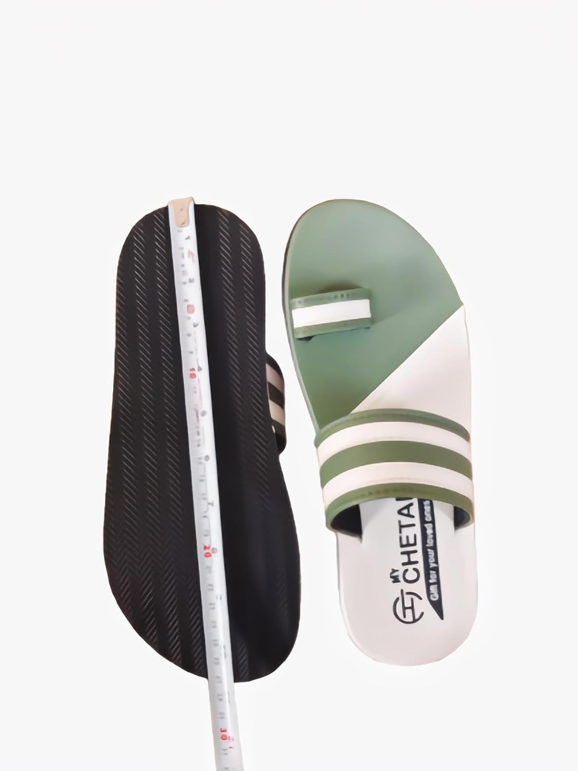 Men's Toe Ring Sandals, Orange and White Stripes - alphahostel.in