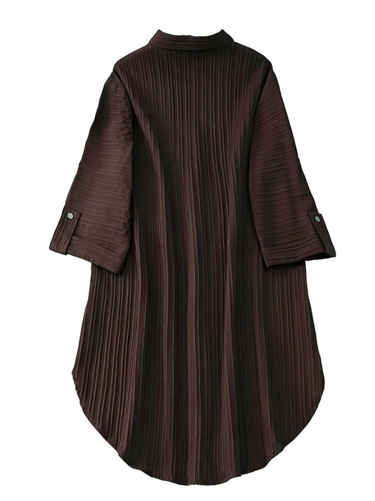 Shasmi Women's Brown Solid Color Woven Long Sleev