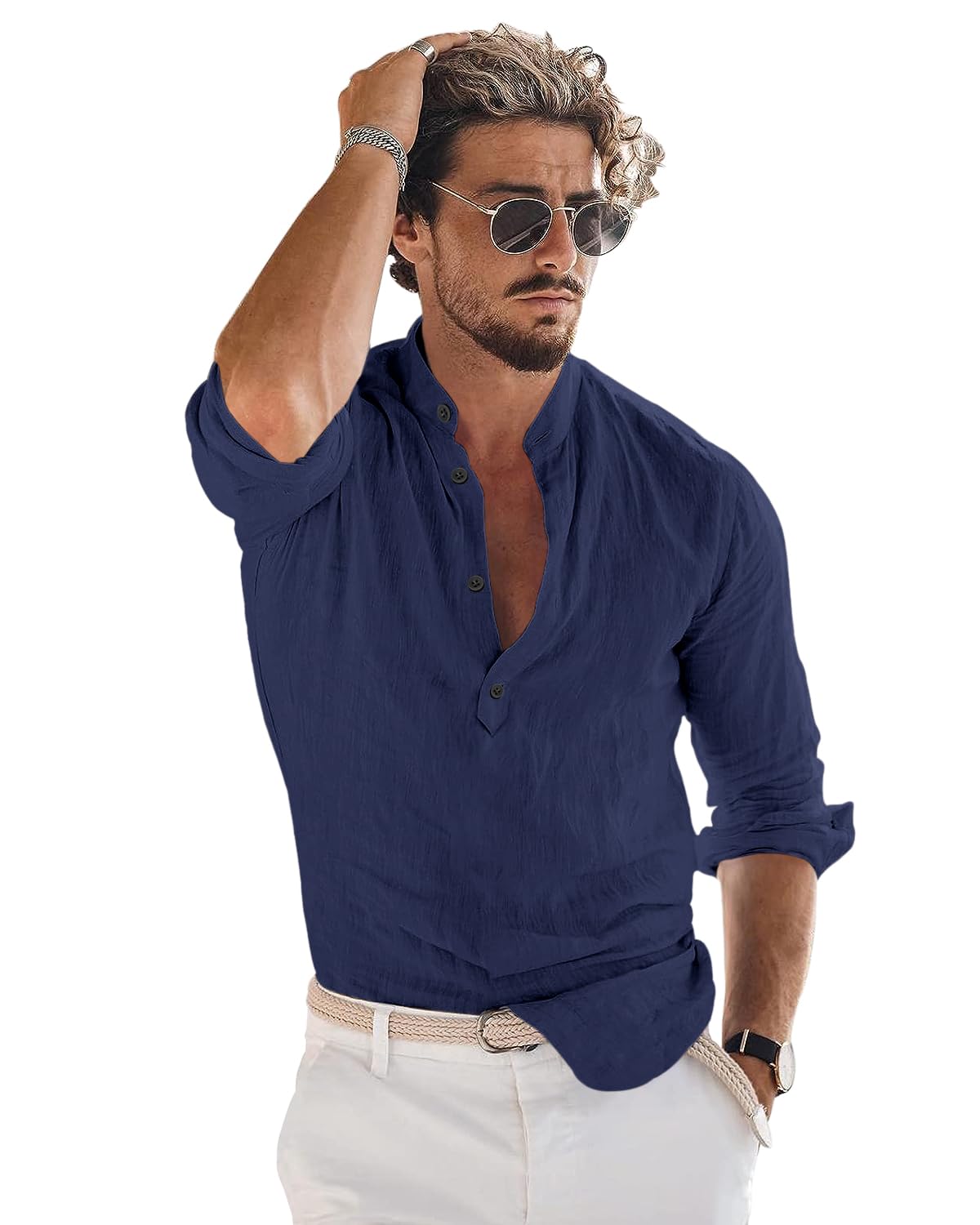 Men Solid Cotton Blend Straight Kurta Shirt Pack of 2