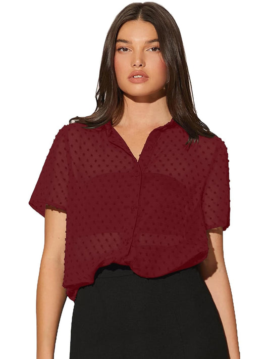 Aahwan Women's & Girls' Solid Semi-Sheer Oversized Fit Shirt