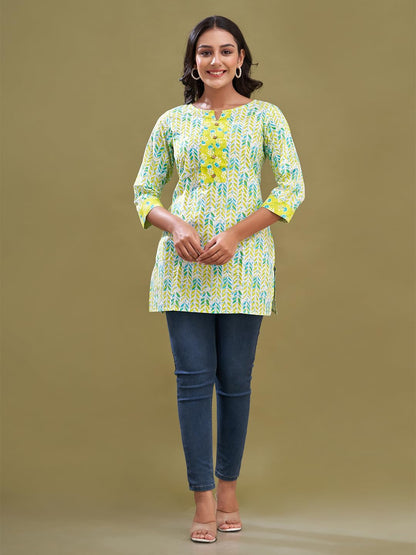 Women Cotton Printed Short Kurti | Short Kurti
