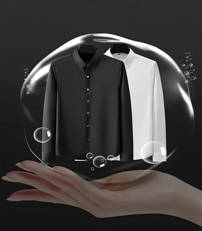 DEELMO Men's Stylish Solid Satin Casual Shirt for Men
