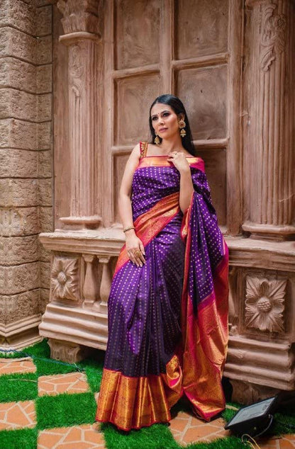 Women's Present Banarasi Soft Lichi Silk Saree