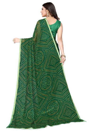 SIRIL Women's Chiffon Printed Saree with Blouse Piece