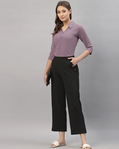 ETHIC GLANCE Women's Poly Viscose Button-Down