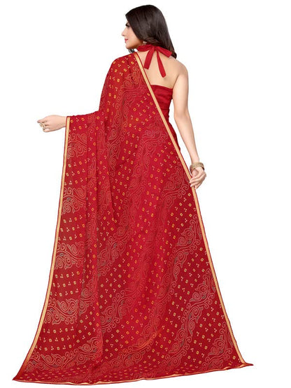 SIRIL Women's Chiffon Printed Saree with Blouse Piece