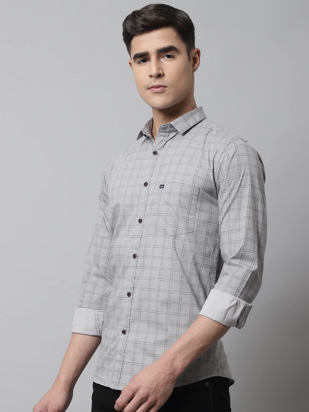Majestic Man Cotton Checkered Slim Fit Casual Shirt
