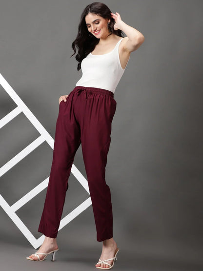 Cadila Women's Cotton Drawstring Rayon Pants