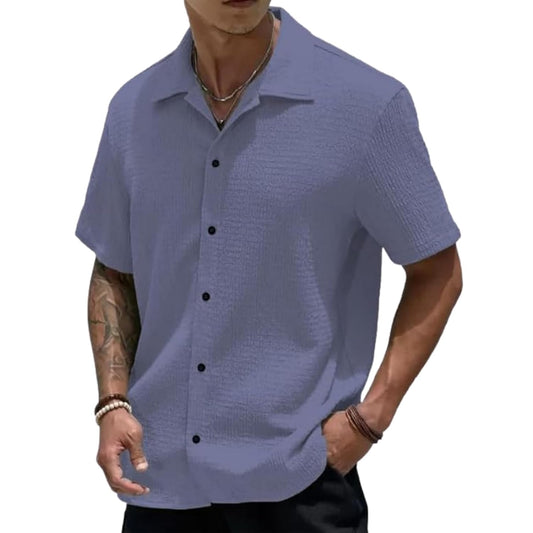 MiraMichi Men's Slim Fit Half Sleeve Polycotton Casual