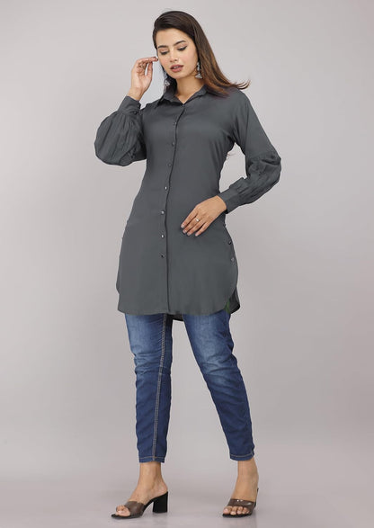 Myorica Women Regular Fit Spread Collar Casual Shirt