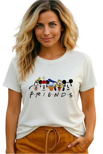 Adixus Women's Bee Happy Graphic Print T-Shirt, White, Crew Neck, Polyester