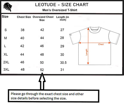 LEOTUDE Men's Cotton Oversized Fit T-Shirt