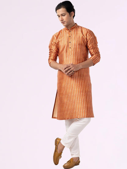 LookMark Men's Cotton Blend Printed Long Kurta