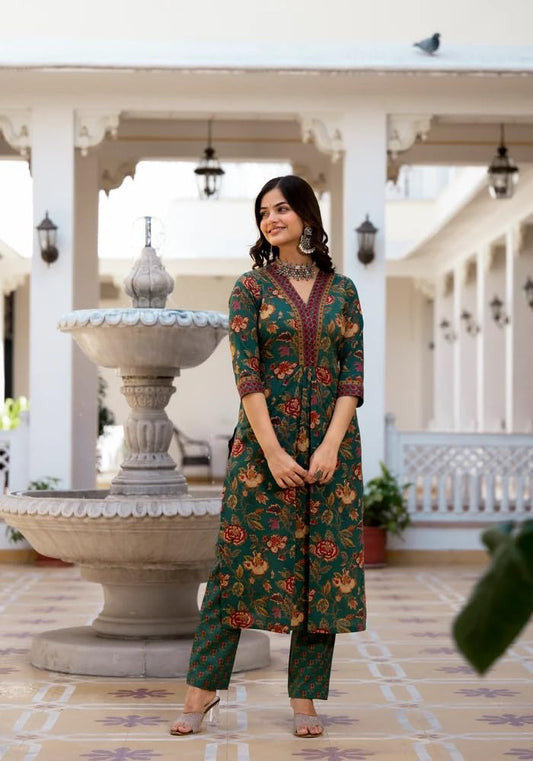 FABNEX Kurta Pant and Dupatta Set for Women