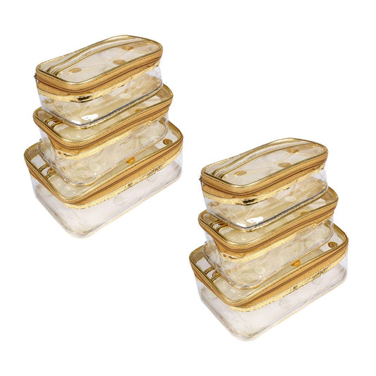 PrettyKrafts Set of 3 Multipurpose Transparent Pouch