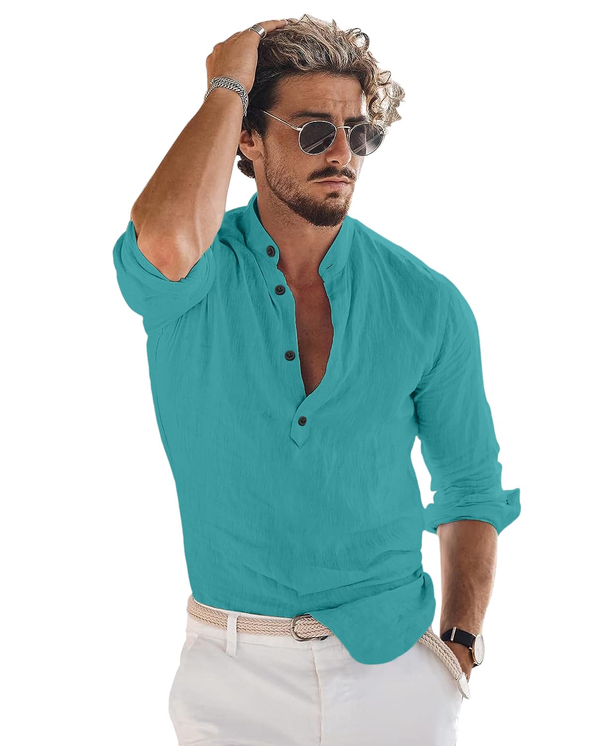 Men Solid Cotton Blend Straight Kurta Shirt Pack of 2