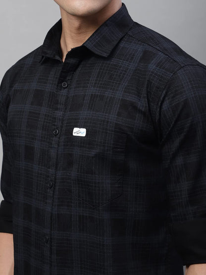 Majestic Man Cotton Checkered Slim Fit Casual Shirt