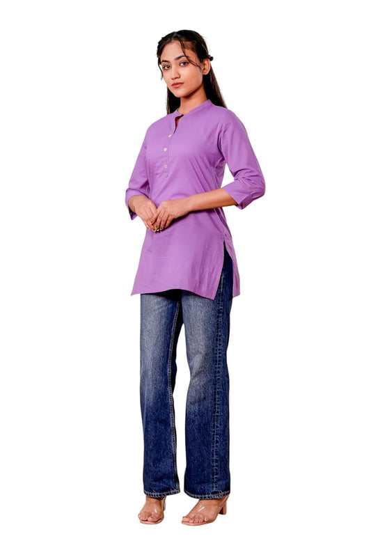ANUBHUTI VASTRAM Women’s Cotton Plain Short Kurti
