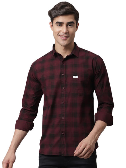 Majestic Man Cotton Checkered Slim Fit Casual Shirt