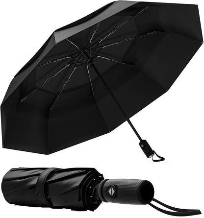 Portable Auto Travel Umbrella - Windproof for Rain