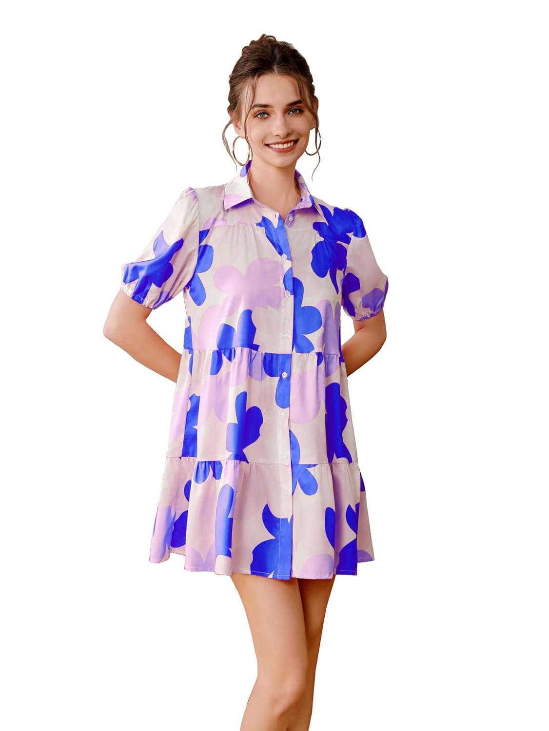 Shasmi Women's Green Flower Print Short Sleeve