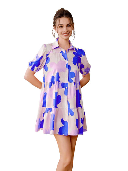 Shasmi Women's Green Flower Print Short Sleeve