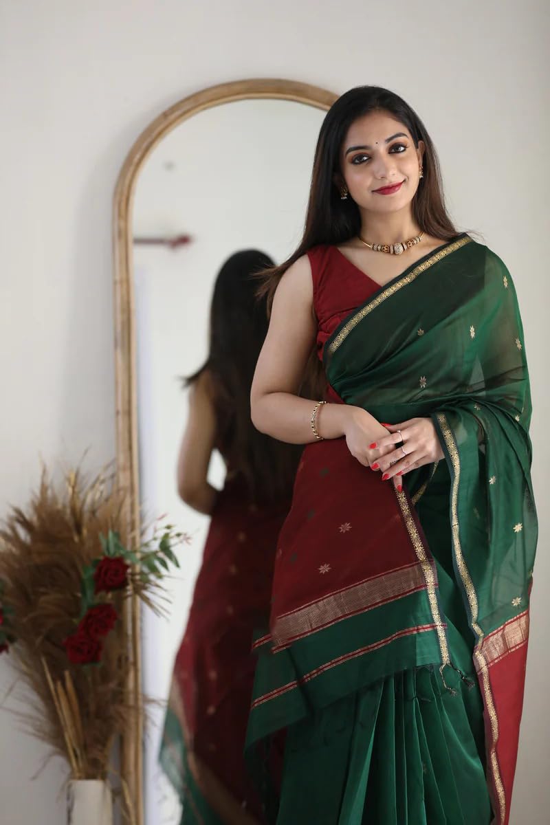 Women’s Printed Banarasi Cotton Silk Saree
