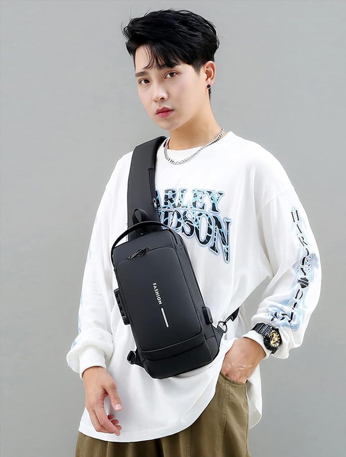 QUEBERS VARNI Fashion Waterproof Chest Daypack - alphahostel.in