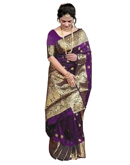 Sugathari Women's Banarasi Saree Pure Kanjivaram Silk Saree