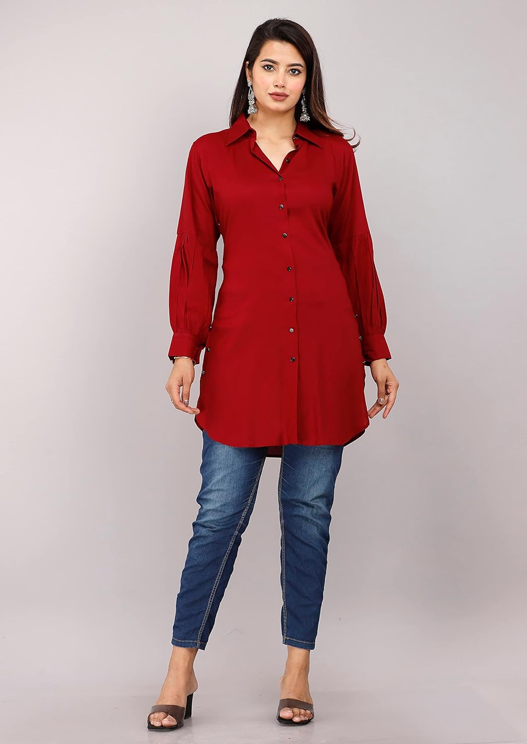 Myorica Women Regular Fit Spread Collar Casual Shirt