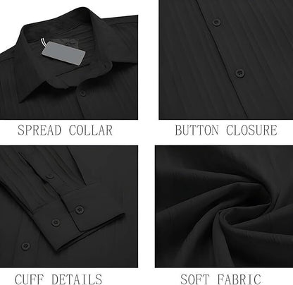Lecowr Polyester Casual Self Design Shirt | Long Sleeves