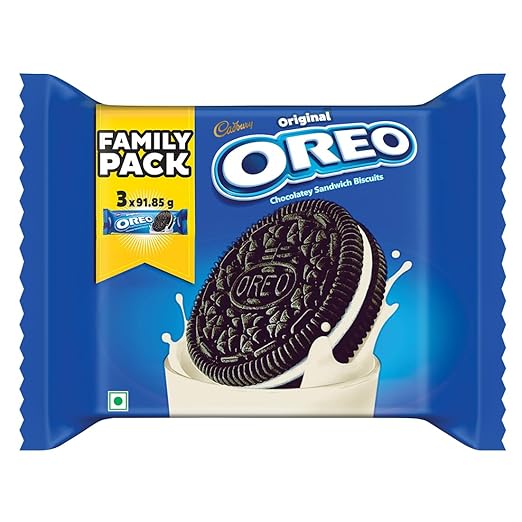 Oreo Cadbury Chocolate Flavour Crème Sandwich Biscuit Mega Family Pack, 275.55 Gm