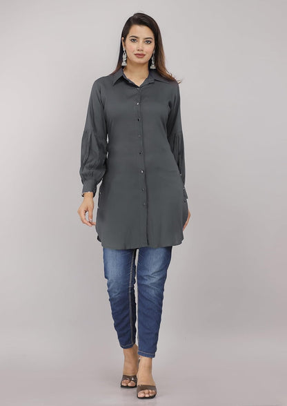 Myorica Women Regular Fit Spread Collar Casual Shirt