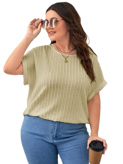 Zilcon Womens Dressy Casual Business Work Tops Summer Half Sleeve Shirts Boat Neck Jacquared Tshirts