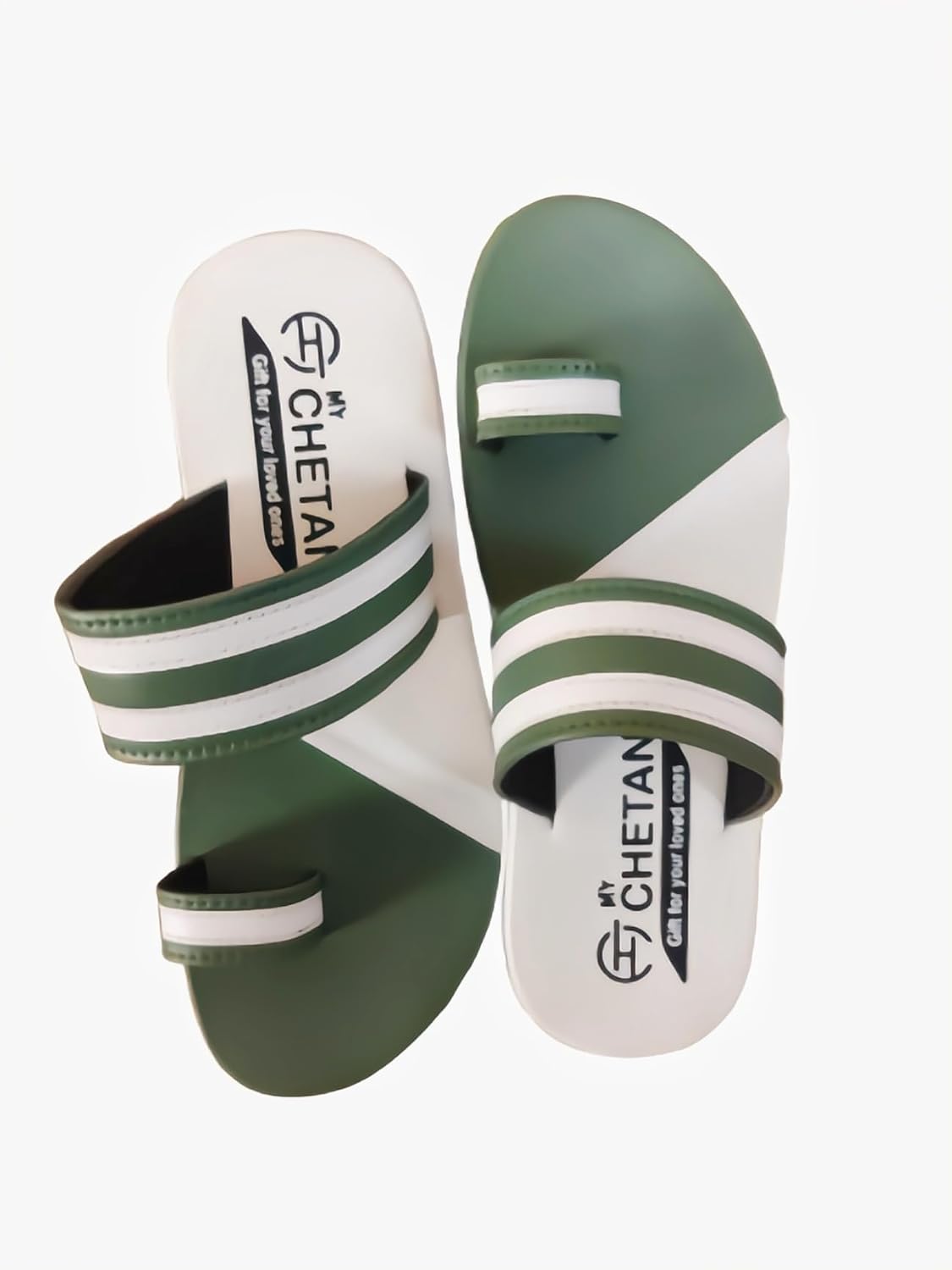 Men's Toe Ring Sandals, Orange and White Stripes - alphahostel.in