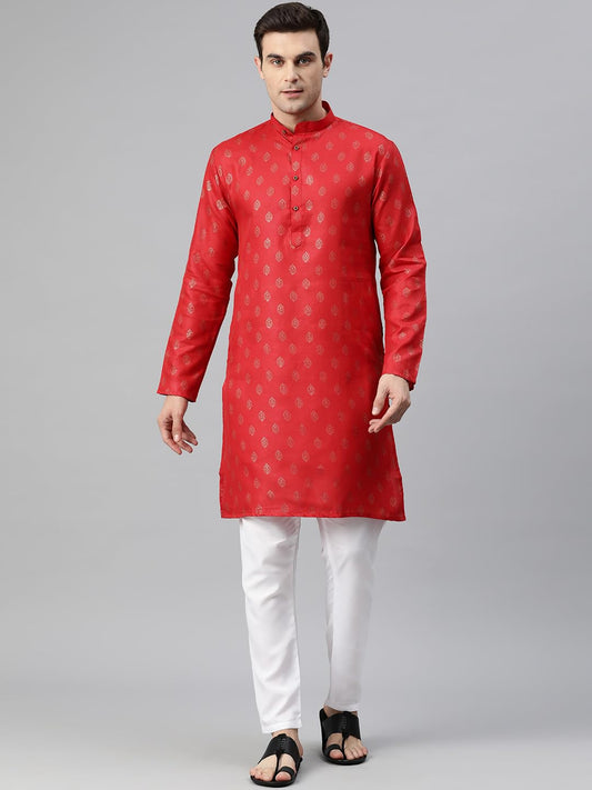 Luxrio Kurta for Men Cotton Blend Printed Regular Fit