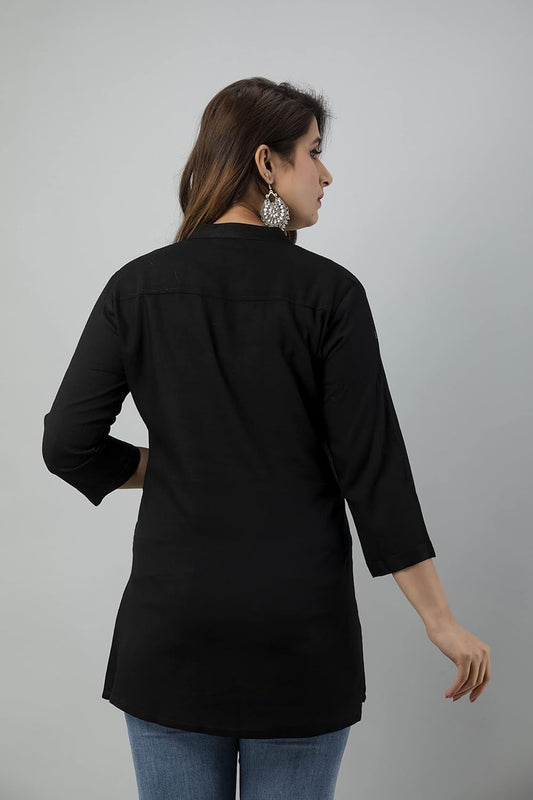 Kyraa Women Solid Tunic Top - Jeans Top