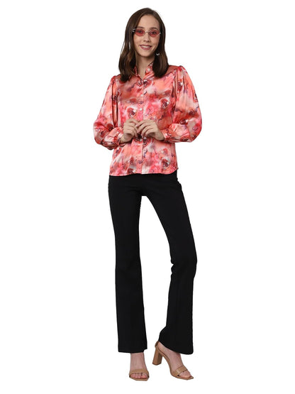 Urban Komfort Women's Abstract Print Full Sleeve Satin