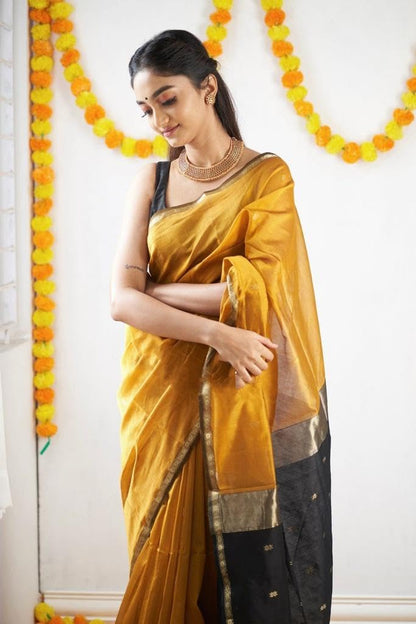 Women’s Printed Banarasi Cotton Silk Saree