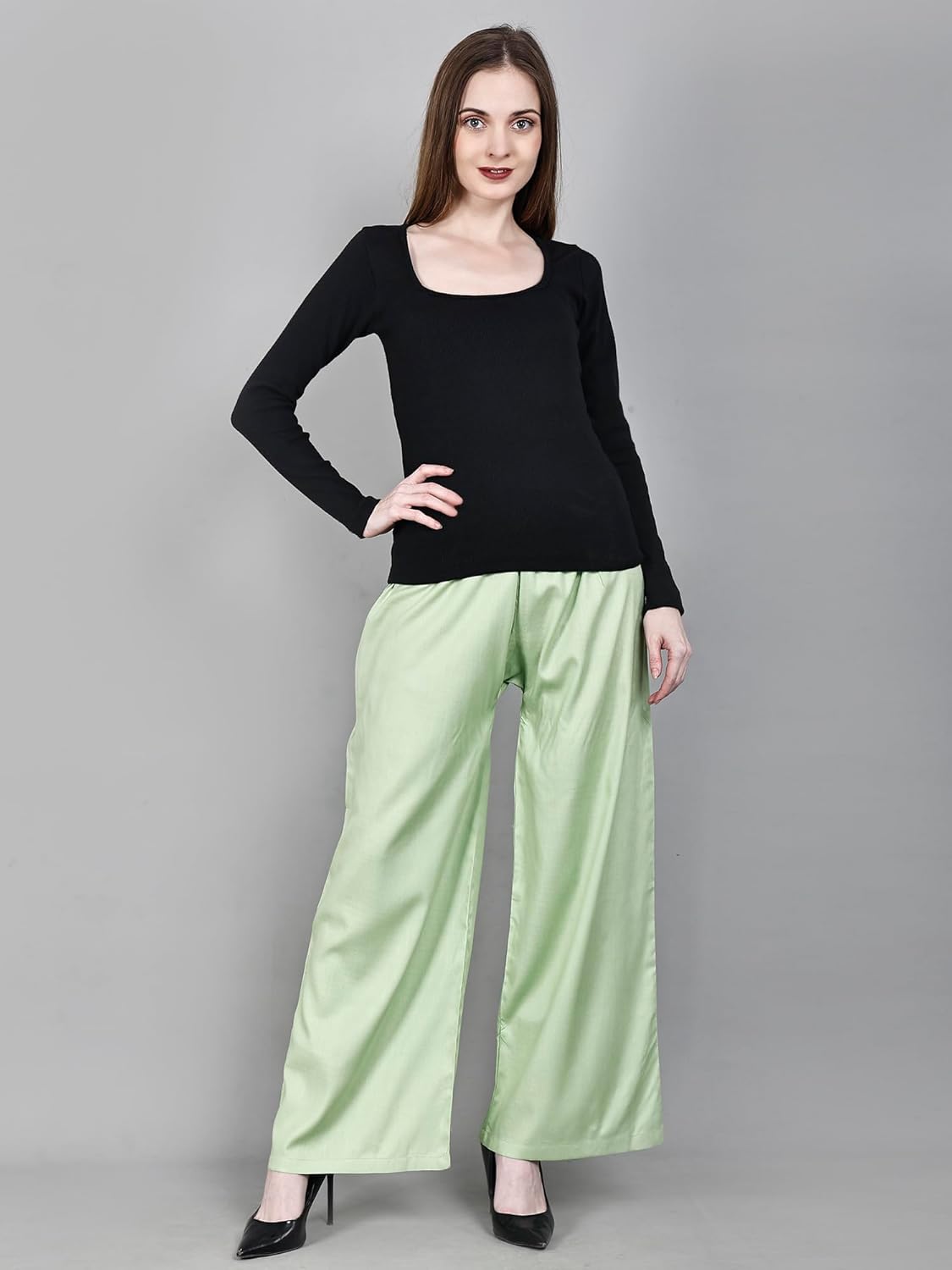 Women's and Girls Viscose Rayon Regular Fit Palazzo