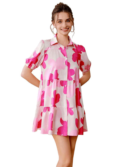 Shasmi Women's Green Flower Print Short Sleeve