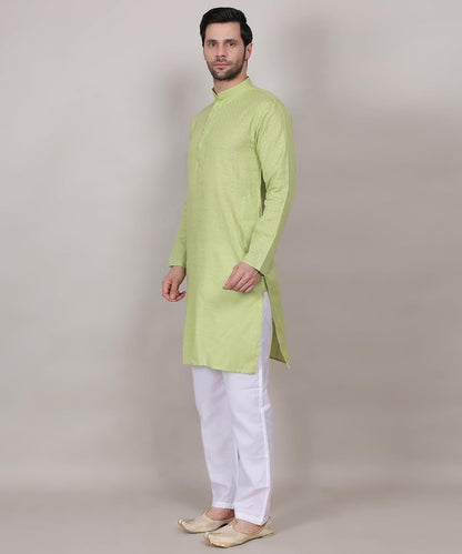 Men's Cotton Kurta, Mandarin Collar, Long Sleeve