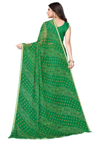 SIRIL Women's Chiffon Printed Saree with Blouse Piece