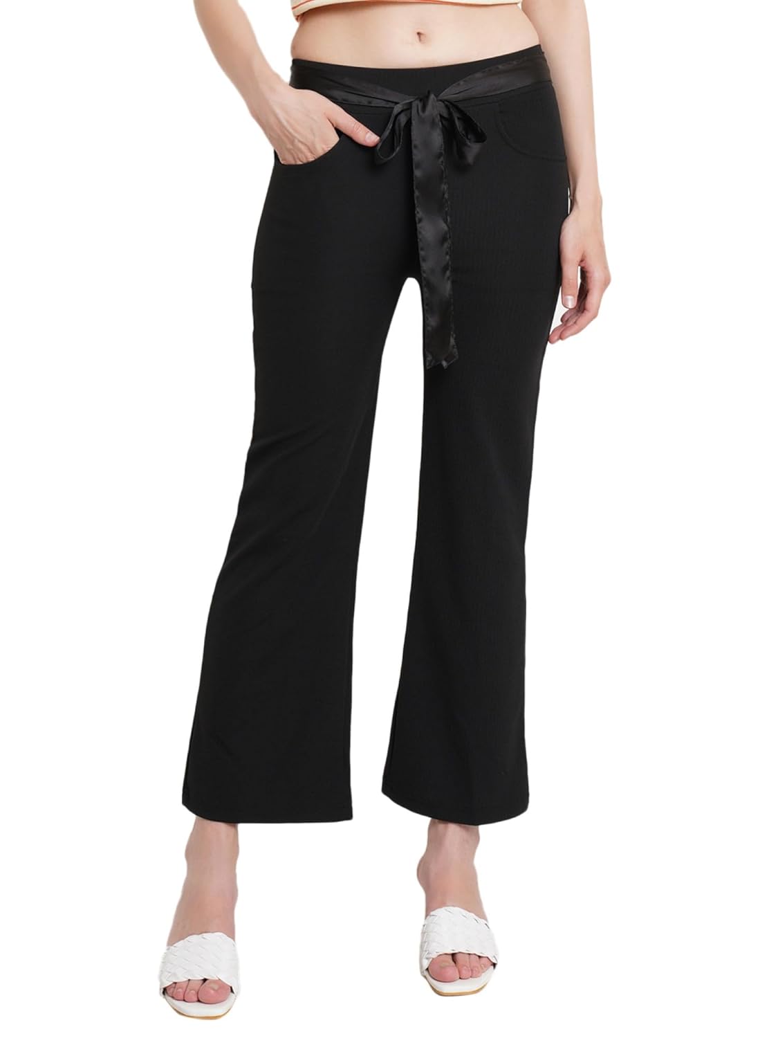 POPWINGS Casual Solid Regular Fit Solid Trouser