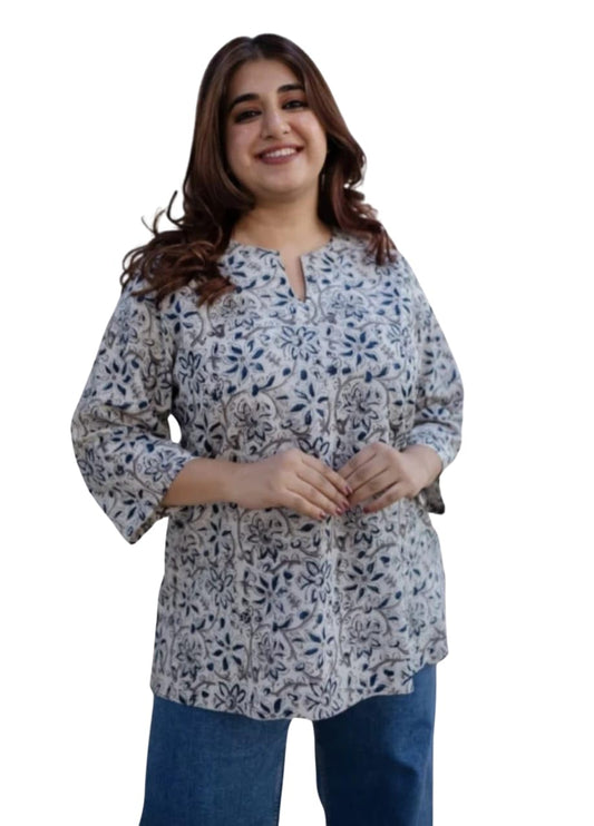 Kashis Creations Floral Print Rayon Long Kurta for Women