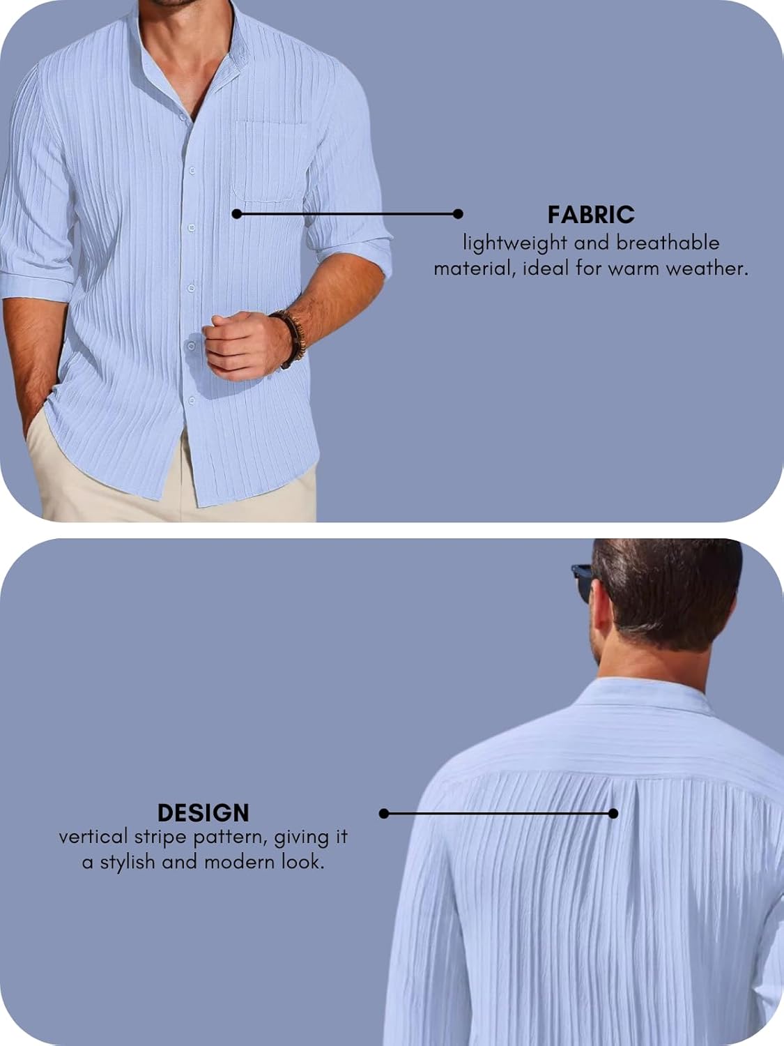 Leriya Fashion Casual Textured Button Down Regular Fit