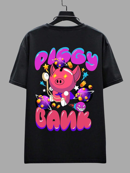 CHKOKKO Women's Polyester Oversized Fit Oversized Round Neck Drop Shoulder Printed T-Shirt