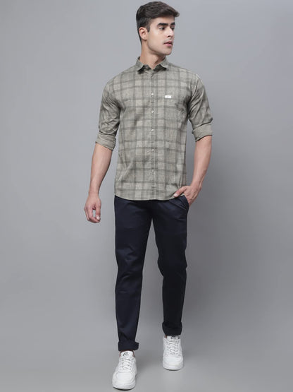 Majestic Man Cotton Checkered Slim Fit Casual Shirt
