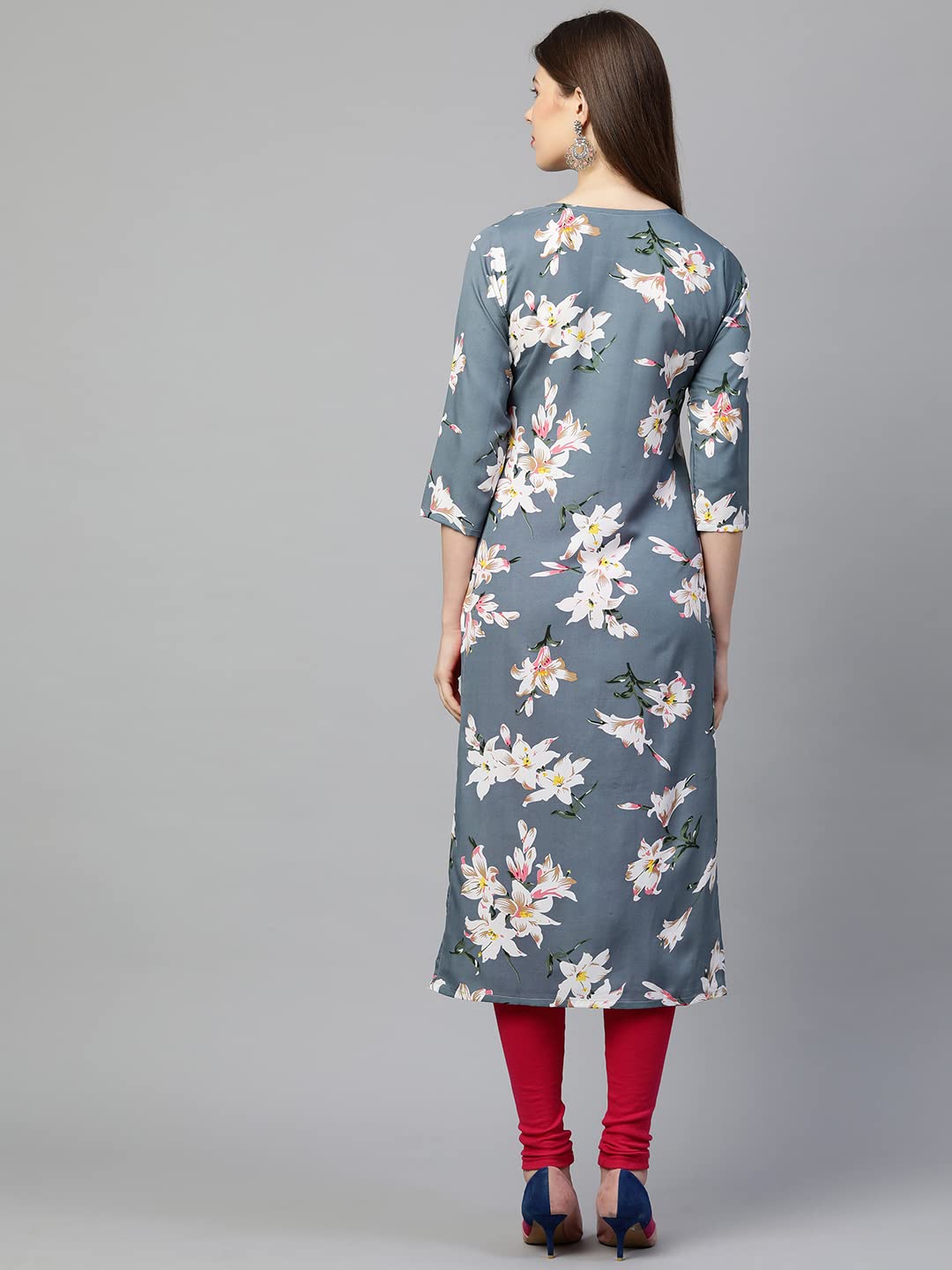 GoSriKi Women's Crepe Printed Straight Kurta