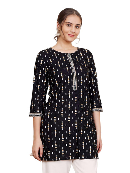 WAY SAFE Women's Cotton Blend Printed Tunic Top
